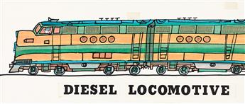 ART SEIDEN (1918 - 2004) Diesel Locomotive.